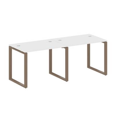 Metal System Style БО.СМ-2.1 (Белый/мокко) Рабочая станция на 2 раб.места на О-образном м/к