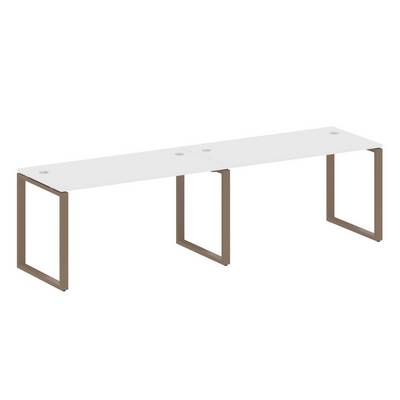 Metal System Style БО.СМ-2.3 (Белый/мокко) Рабочая станция на 2 раб.места на О-образном м/к