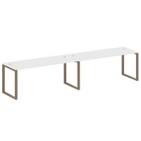 Metal System Style БО.СМ-2.5 (Белый/мокко) Рабочая станция на 2 раб.места на О-образном м/к