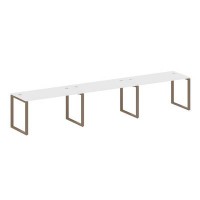 Metal System Style БО.СМ-3.3 (Белый/мокко) Рабочая станция на 3 раб.места на О-образном м/к