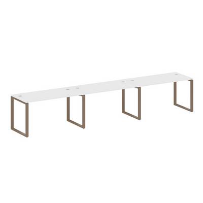 Metal System Style БО.СМ-3.3 (Белый/мокко) Рабочая станция на 3 раб.места на О-образном м/к