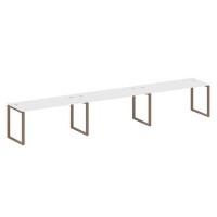 Metal System Style БО.СМ-3.4 (Белый/мокко) Рабочая станция на 3 раб.места на О-образном м/к