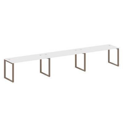 Metal System Style БО.СМ-3.4 (Белый/мокко) Рабочая станция на 3 раб.места на О-образном м/к