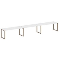 Metal System Style БО.СМ-3.5 (Белый/мокко) Рабочая станция на 3 раб.места на О-образном м/к