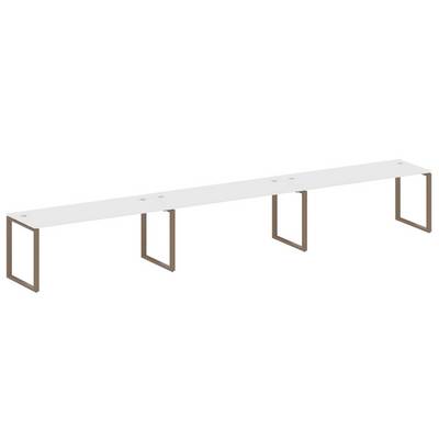 Metal System Style БО.СМ-3.5 (Белый/мокко) Рабочая станция на 3 раб.места на О-образном м/к