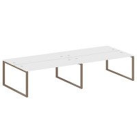 Metal System Style БО.СМ-4.5 (Белый/мокко) Рабочая станция на 4 раб.места на О-образном м/к