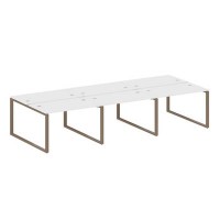 Metal System Style БО.СМ-6.2 (Белый/мокко) Рабочая станция на 6 раб.мест на О-образном м/к