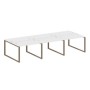 Metal System Style БО.СМ-6.2 (Белый/мокко) Рабочая станция на 6 раб.мест на О-образном м/к