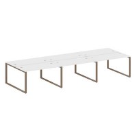 Metal System Style БО.СМ-6.3 (Белый/мокко) Рабочая станция на 6 раб.мест на О-образном м/к