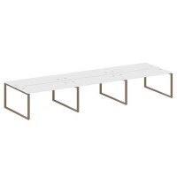 Metal System Style БО.СМ-6.4 (Белый/мокко) Рабочая станция на 6 раб.мест на О-образном м/к