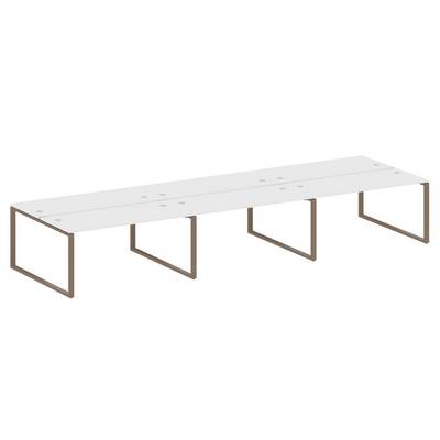 Metal System Style БО.СМ-6.4 (Белый/мокко) Рабочая станция на 6 раб.мест на О-образном м/к