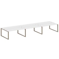 Metal System Style БО.СМ-6.5 (Белый/мокко) Рабочая станция на 6 раб.мест на О-образном м/к