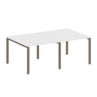 Metal System Style БП.ПРГ-2.1 (Белый/мокко) Переговорный стол (2 столешницы) на П-образном м/к
