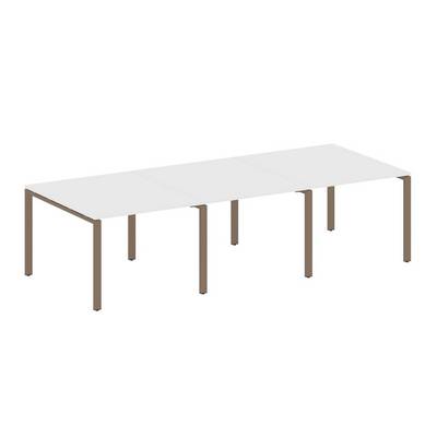 Metal System Style БП.ПРГ-3.1 (Белый/мокко) Переговорный стол (3 столешницы) на П-образном м/к