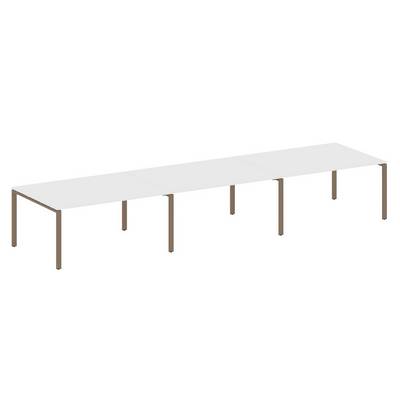 Metal System Style БП.ПРГ-3.4 (Белый/мокко) Переговорный стол (3 столешницы) на П-образном м/к