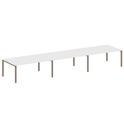 Metal System Style БП.ПРГ-3.5 (Белый/мокко) Переговорный стол (3 столешницы) на П-образном м/к