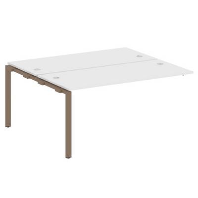 Metal System Style БП.ПРС-СП-2.4 (Белый/мокко) Проходной наборный элемент рабочей станции  на П-образном м/к  (проходная опора Б.ОСП-147, две столешницы, два комплекта траверс)