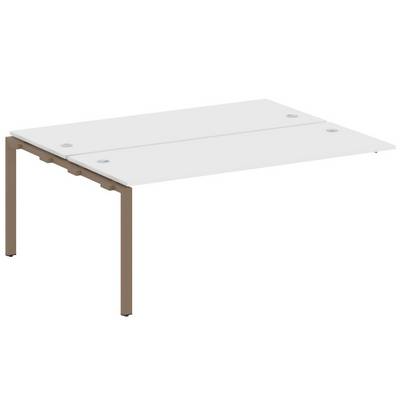 Metal System Style БП.ПРС-СП-2.5 (Белый/мокко) Проходной наборный элемент рабочей станции  на П-образном м/к  (проходная опора Б.ОСП-147, две столешницы, два комплекта траверс)