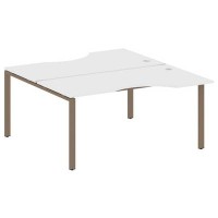 Metal System Style БП.РАС-СА-2.1 (Белый/мокко) Рабочая станция криволинейная на П-образном м/к