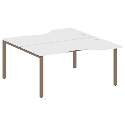 Metal System Style БП.РАС-СА-2.1 (Белый/мокко) Рабочая станция криволинейная на П-образном м/к