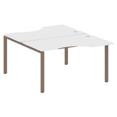 Metal System Style БП.РАС-СА-2.2 (Белый/мокко) Рабочая станция криволинейная на П-образном м/к