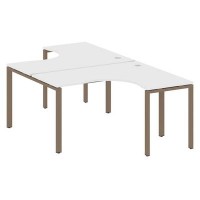 Metal System Style БП.РАС-СА-2.3 (Белый/мокко) Рабочая станция криволинейная на П-образном м/к