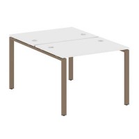 Metal System Style БП.РАС-СП-2.1 (Белый/мокко) Рабочая станция на П-образном м/к