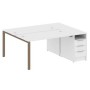 Metal System Style БП.РС-СТП-2.3 (Белый/мокко) Рабочая станция на П-образном м/к с опорной тумбой
