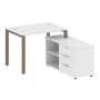 Metal System Style БП.РС-СТС-2.1 Пр (Белый/мокко) Рабочая станция на П-образном м/к с опорной тумбой правая