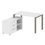 Metal System Style БП.РС-СТС-2.2 Л (Белый/мокко) Рабочая станция на П-образном м/к с опорной тумбой левая