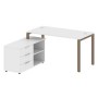 Metal System Style БП.РС-СТС-2.3 Л (Белый/мокко) Рабочая станция на П-образном м/к с опорной тумбой левая