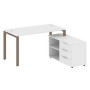 Metal System Style БП.РС-СТС-2.3 Пр (Белый/мокко) Рабочая станция на П-образном м/к с опорной тумбой правая