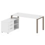Metal System Style БП.РС-СТС-2.4 Л (Белый/мокко) Рабочая станция на П-образном м/к с опорной тумбой левая