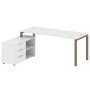 Metal System Style БП.РС-СТС-2.5 Л (Белый/мокко) Рабочая станция на П-образном м/к с опорной тумбой левая