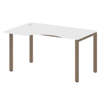 БП.СА-2 Л (Белый/мокко) Стол криволинейный левый на П-образном м/к