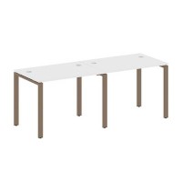 Metal System Style БП.СМ-2.1 (Белый/мокко) Рабочая станция на 2 раб.места на П-образном м/к