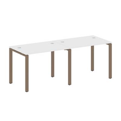 Metal System Style БП.СМ-2.1 (Белый/мокко) Рабочая станция на 2 раб.места на П-образном м/к