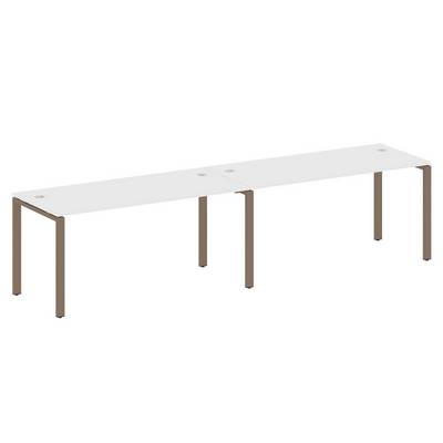 Metal System Style БП.СМ-2.4 (Белый/мокко) Рабочая станция на 2 раб.места на П-образном м/к