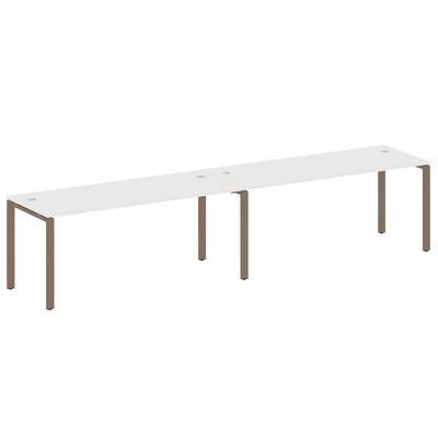 Metal System Style БП.СМ-2.5 (Белый/мокко) Рабочая станция на 2 раб.места на П-образном м/к