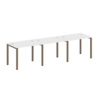 Metal System Style БП.СМ-3.1 (Белый/мокко) Рабочая станция на 3 раб.места на П-образном м/к