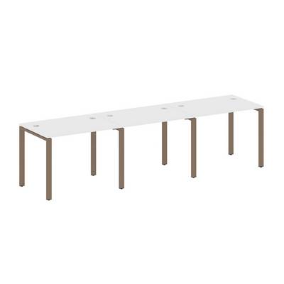 Metal System Style БП.СМ-3.1 (Белый/мокко) Рабочая станция на 3 раб.места на П-образном м/к