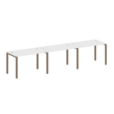 Metal System Style БП.СМ-3.2 (Белый/мокко) Рабочая станция на 3 раб.места на П-образном м/к