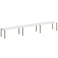 Metal System Style БП.СМ-3.5 (Белый/мокко) Рабочая станция на 3 раб.места на П-образном м/к