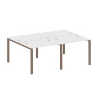 Metal System Style БП.СМ-4.1 (Белый/мокко) Рабочая станция на 4 раб.места на П-образном м/к