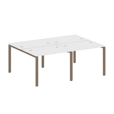 Metal System Style БП.СМ-4.1 (Белый/мокко) Рабочая станция на 4 раб.места на П-образном м/к