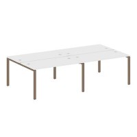 Metal System Style БП.СМ-4.3 (Белый/мокко) Рабочая станция на 4 раб.места на П-образном м/к