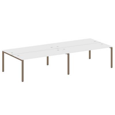 Metal System Style БП.СМ-4.5 (Белый/мокко) Рабочая станция на 4 раб.места на П-образном м/к