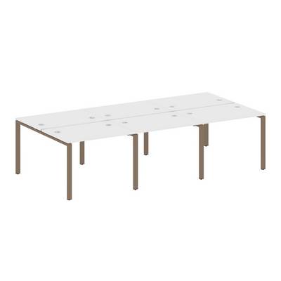 Metal System Style БП.СМ-6.1 (Белый/мокко) Рабочая станция на 6 раб.мест на П-образном м/к