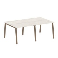 Metal System Style БА.ПРГ-2.1 (Дуб Наварра/мокко) Переговорный стол (2 столешницы) на А-образном м/к