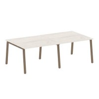 Metal System Style БА.ПРГ-2.2 (Дуб Наварра/мокко) Переговорный стол (2 столешницы) на А-образном м/к